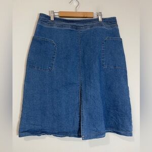 Universal Thread Womens Denim Skirt Size 14 Blue Front Split Mini Jean Skirt